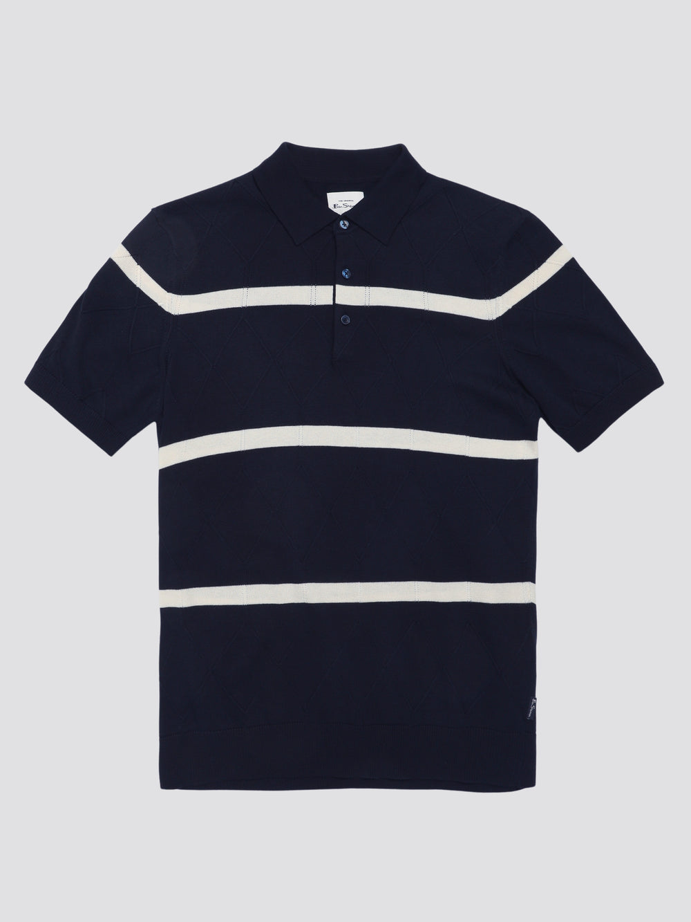 Knitwear Ben Sherman Signature Argyle Stripe Polo Bleu Marine | CSH-30641043